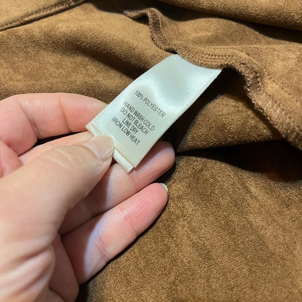 Lulus Light Brown Suede Wrap Skirt - Size Medium